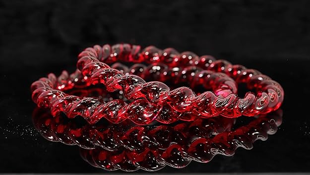 Red Spiral Glass Bangles – Set of 2 Designer Twist Pattern