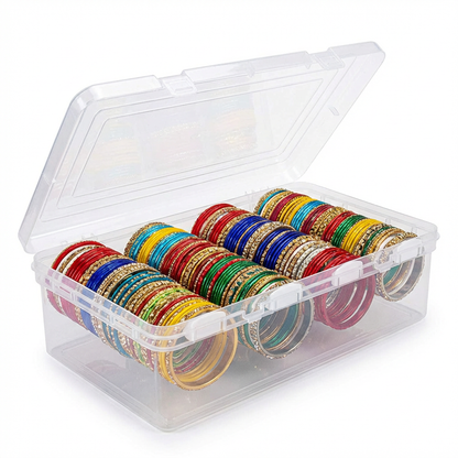 SMALL 4-Rod Bangle Box | Transparent Bangle Organizer & Storage Case