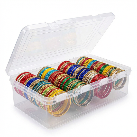 SMALL 4-Rod Bangle Box | Transparent Bangle Organizer & Storage Case
