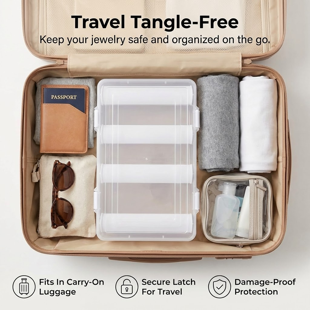 SMALL 4-Rod Bangle Box | Transparent Bangle Organizer & Storage Case