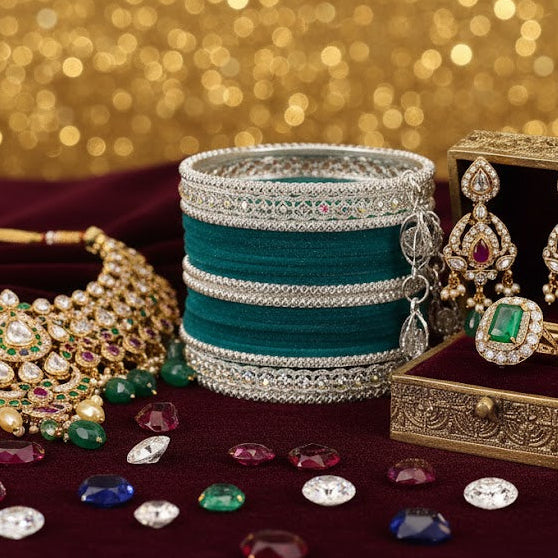 Elegant Velvet & Latkan Bangles – Festive Party Wear Collection -Pack of -40