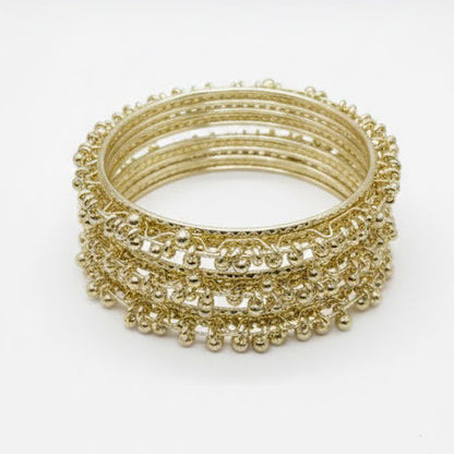 Highest selling Gold-Plated Ghungroo Jingle Bangles for Women ,VIRAL Indian Jewelry Set of 4