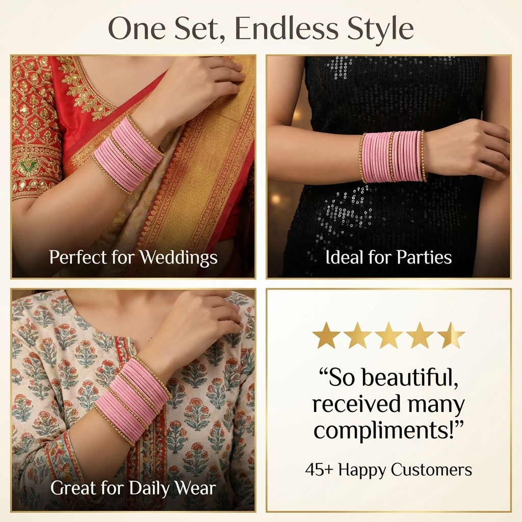 ✨ Multi-Color Velvet Ball Chain Bangles – Pack of 158