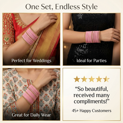 ✨ Multi-Color Velvet Ball Chain Bangles – Pack of 158