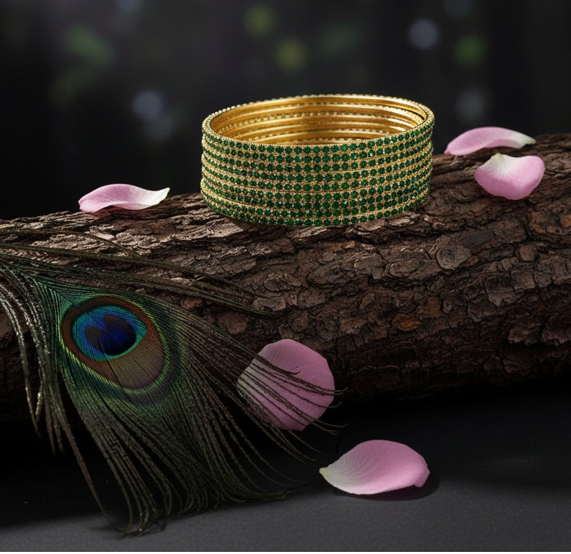 green-Toned Zirconia Bangles