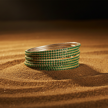 green-Toned Zirconia Bangles